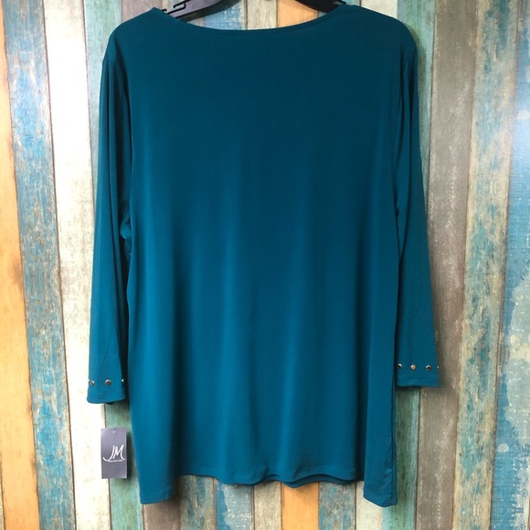 JMCollection Studded Long Sleeve Shirt - Picture 2 of 4